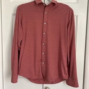 Men's slim fit Red Button-Up Shirt